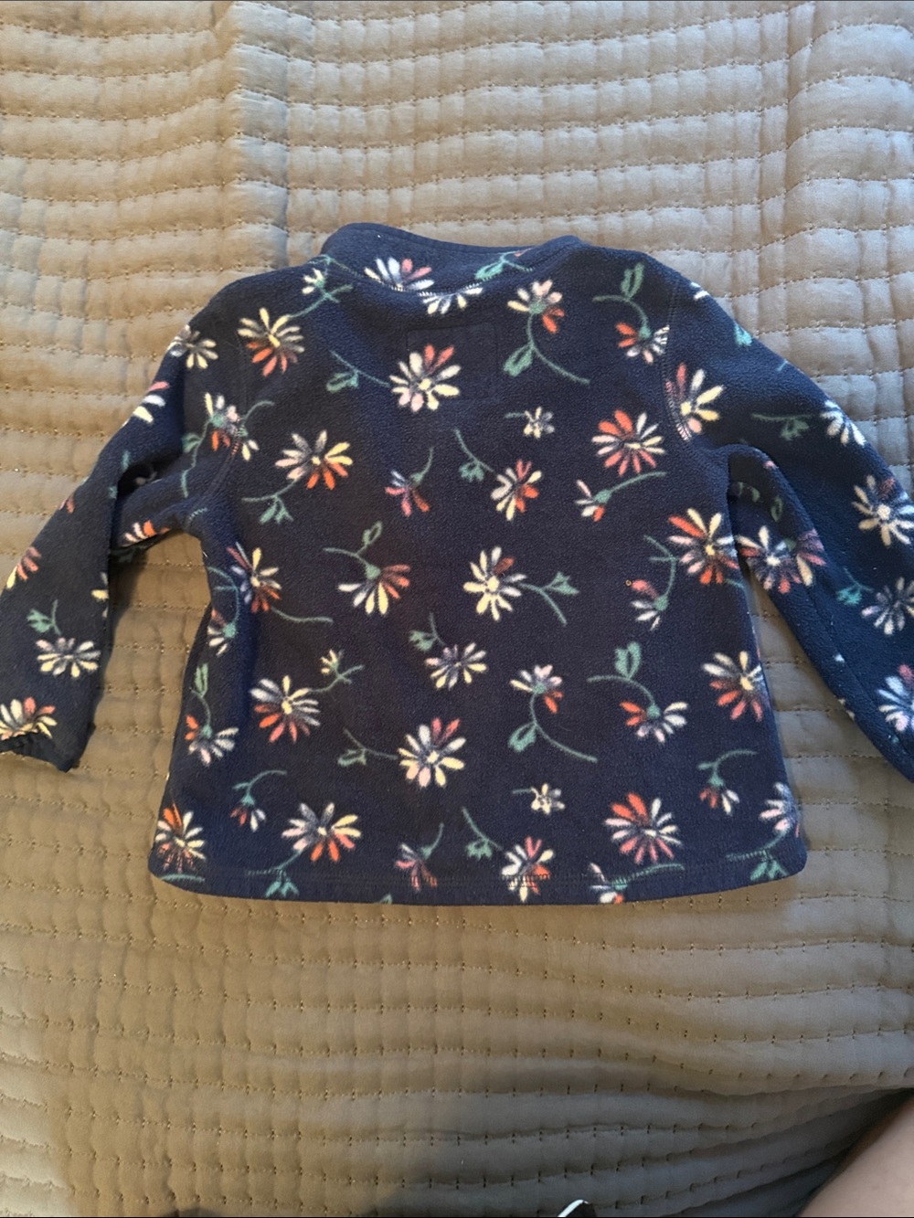 OshKosh B'gosh Navy Floral Half-Zip Fleece Pullover - Picture 3 of 3